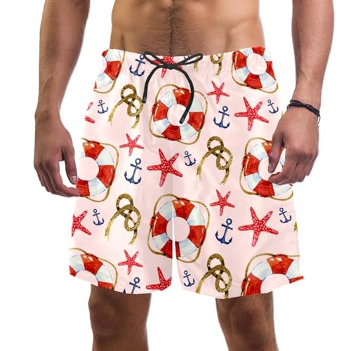 Short de bain homme bouée de sauvetage en corde maillot de bain bleu