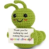 Skyists Caterpillar Thank You Gift – Mini Handmade Crochet with Appreciation Card – Funny Small Present for Teachers Coworkers Volunteers – You Made This Year Special!