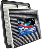 Engine Air Filter and Cabin Filters Kit for Hyundai Azera, Sonata, Compatible with Kia Cadenza,
