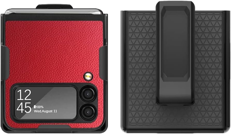 Phone Shell علبة Flip Phone متوافقة مع Samsung Galaxy Z Flip 3 Case ، Combo Shell & Holster Casesuper Slim Shell مع Kickstand المدمج ، حزام حزام دوارة متوافق مع Samsung Galaxy Z Flip3 5G