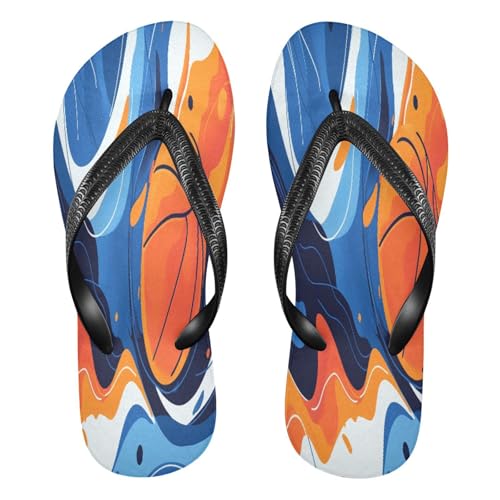 STAYTOP Cartoon Flame Basketball Flip Flops Sandals of Men's & Women's,Sandals Beach Slippers Shower Slides