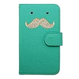 [ロゼ(Rosee)] AQUOS sense3 Plus サウンド SHV46 ケース 手帳型 aquos sense 3 plusケース SH-RM11 アクオス センス3 プラス カバー aquossense3plus 耐衝撃 スマホケース 全機種対応 ひげ 飾り キラキラ 可愛い 国内生産 Mint