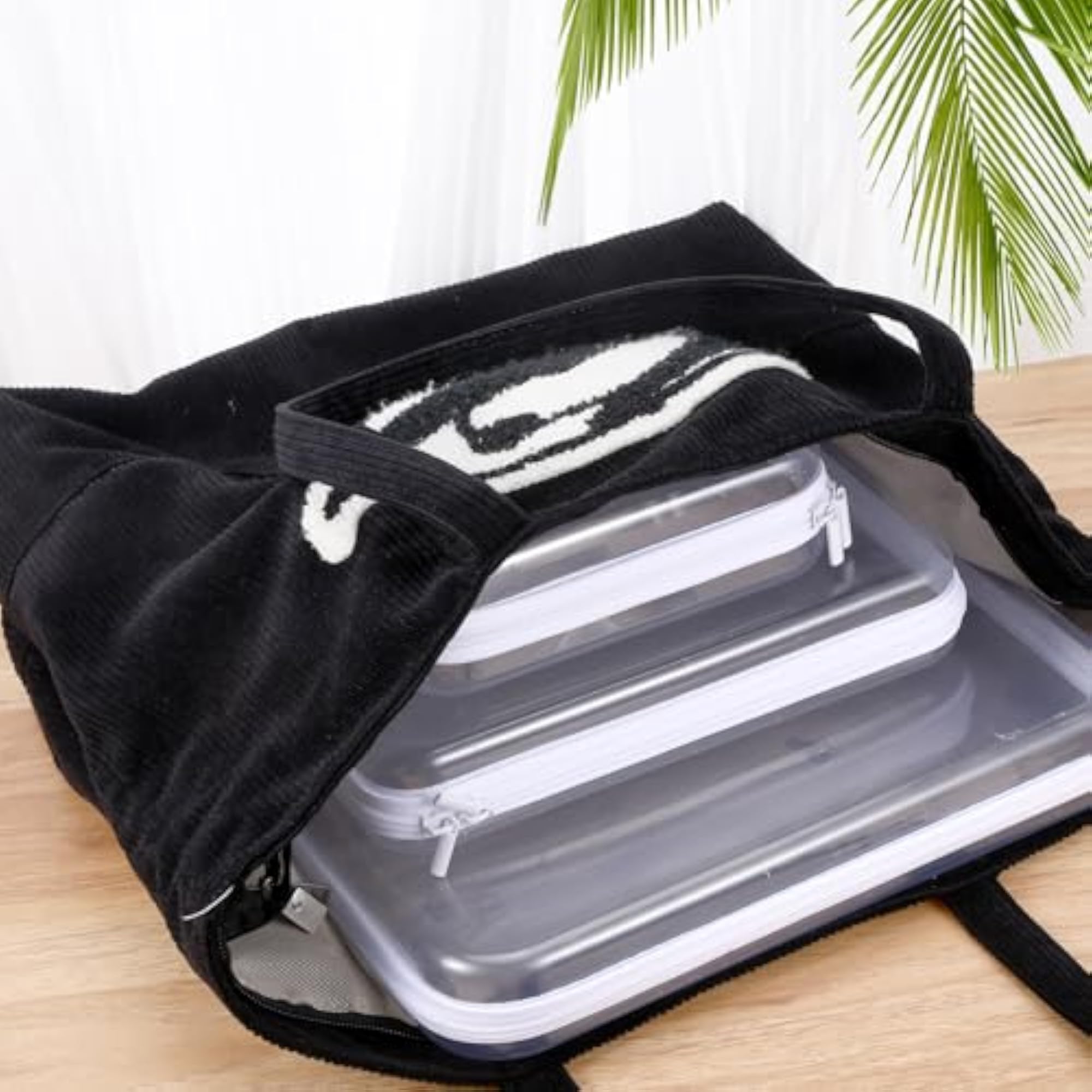 2 Pcs Clear Hard Shell Zipper Case Set