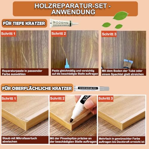 Laminat Reparaturset Holz Reparaturset Möbel Reparaturset Möbel Reparatur set-stellt jede Holzoberfläche wieder her Kratzer für Holztüren Tische Schränke Mehrfarbig Passend