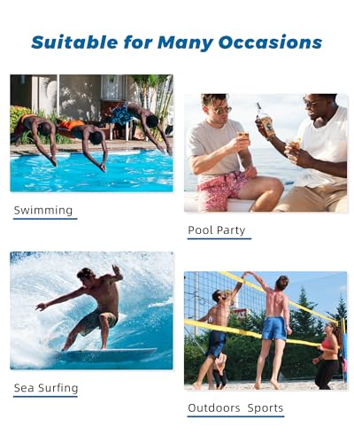 Image of SURF CUZ Mens Swim Trunks with Compression Liner Swim Shorts 7 inch Swimming Trunks Stretch 7 Inch Swim Suits Quick Dry