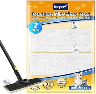 KEEPOW 2Pack Compatible with Karcher Steam Mop Pads, Replacement Steam Cleaner Pads for Karcher SC2, SC3, SC4, SC5, Reusable Cloths for Karcher Steam Cleaner Accessories