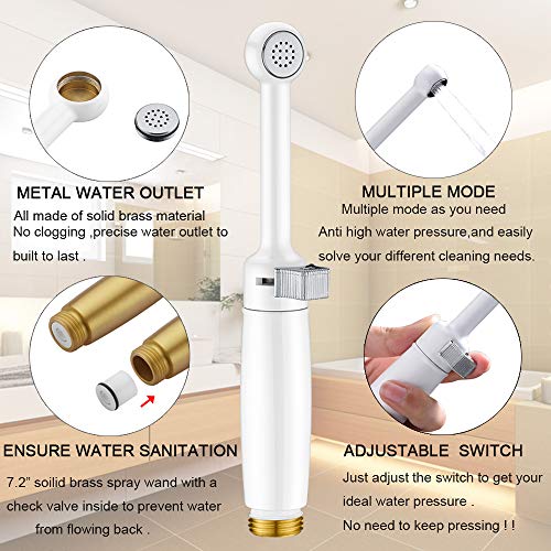 Cloth Diaper Sprayer for Toilet, Uvish Handheld Bidet Sprayer for Toilet Water Sprayer, Premium Solid Brass Matte Black Bathroom Bidet Spray Toilet Jet Spray-Easy to Install with Complete Accessories