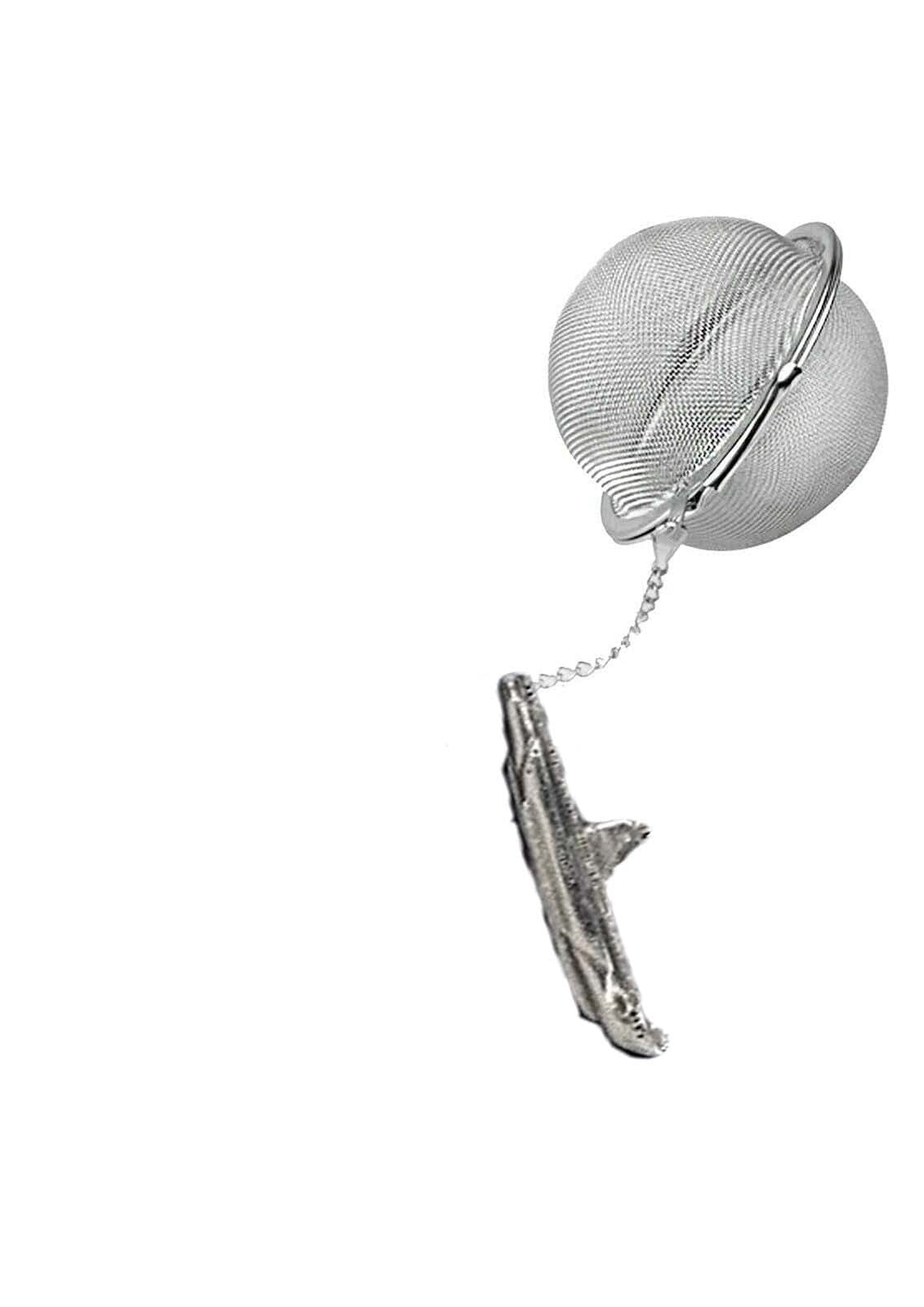 ww7 Pirate Skeleton English Pewter on a Tea Leaf Infuser Stainless Steel Sphere Strainer