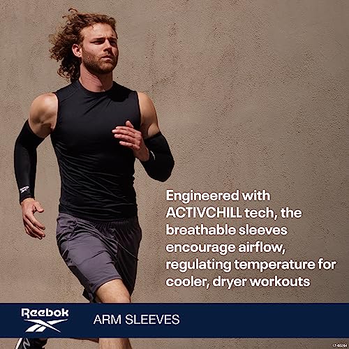 Reebok Mangas de compressão para homens e mulheres – mangas antiderrapantes de desempenho elástico,