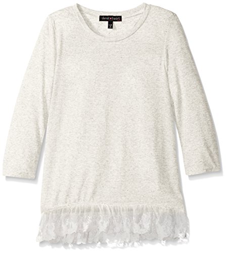 Derek Heart Girls' 3/4 SLV Hi-lo Top W/Lace Ruffle Flounce