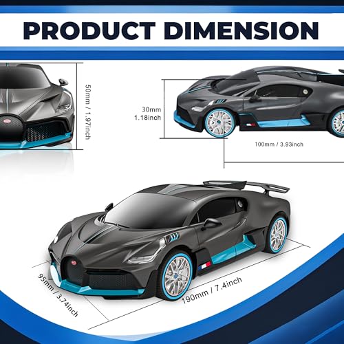 Image of BEZGAR 1:24 Bugatti Remote Control Car Licensed Bugatti Divo Toy Car