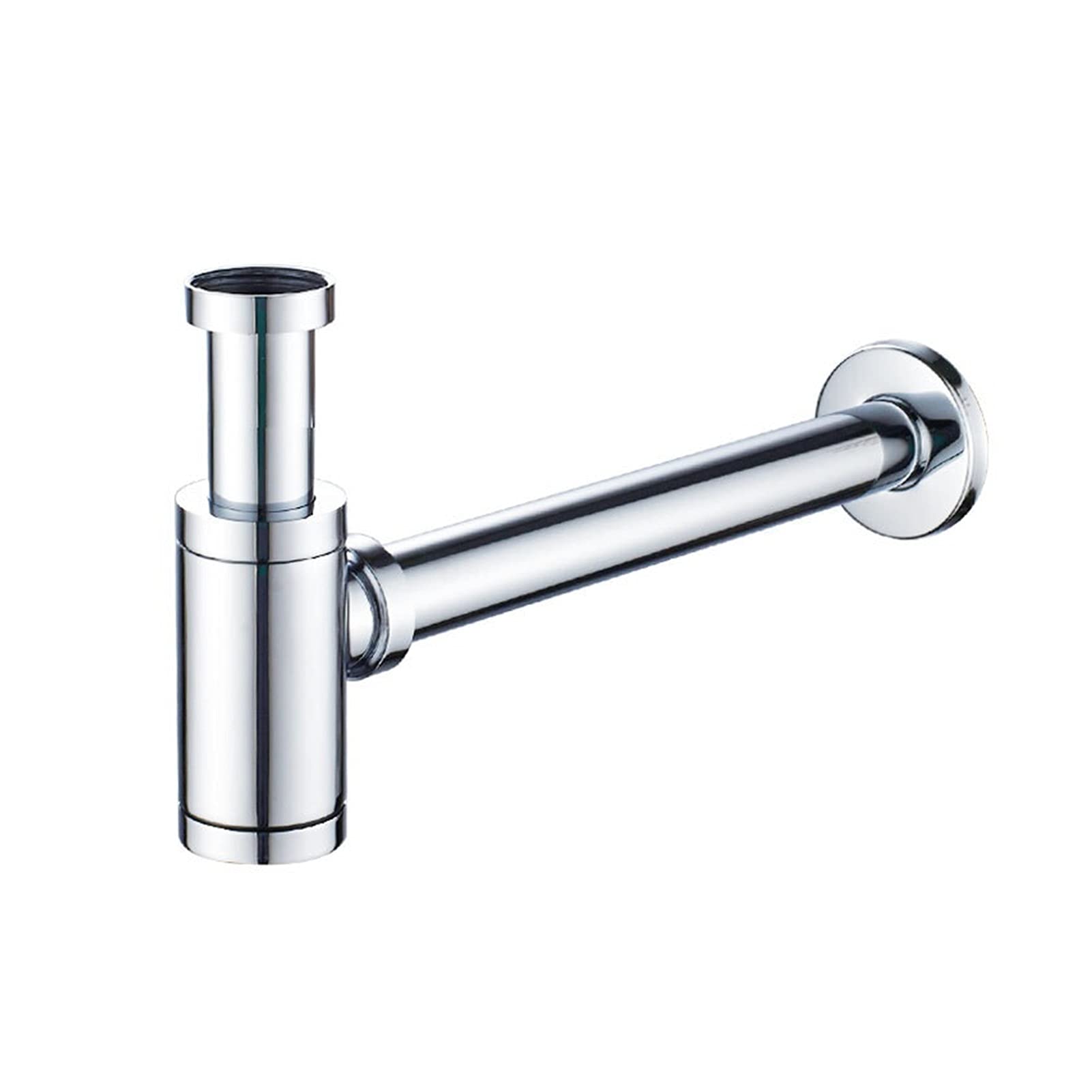 Lavabo del baño Trampa para Botellas Tapón de desagüe emergente con desbordamiento, Kit de desagüe del Fregadero Desagüe de residuos de sifón Cromo Exquisito (Color : Sin Drenaje) (Sin drena