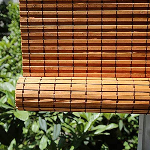 Roll'Up - Persianas enrollables de bambú natural con filtro solar para privacidad al aire libre, jardín, patio, balcón, galería, cortinas opacas de madera personalizables de 24 x 24 pulgadas