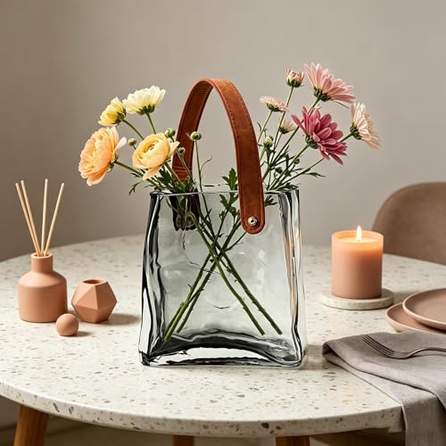 Vase pochette haut de gamme en céramique blanche pour intérieur esthétique - 4