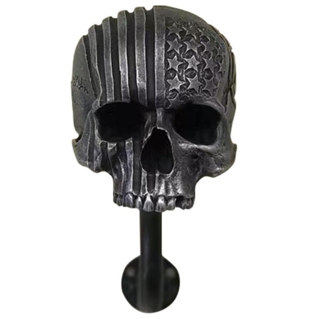 Support mural pour casque moto en forme de crâne et porte-chapeau noir