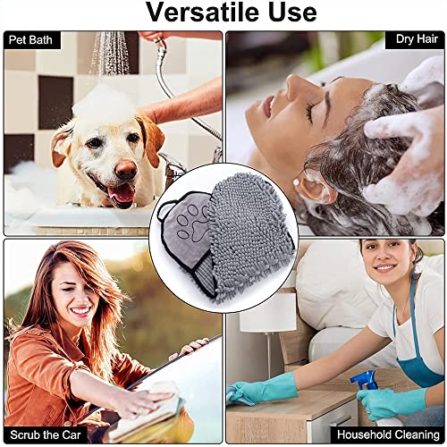 Haustier Handtuch, Super Saugfähig Haustier Handtuch, Hundetuch Mikrofaser Hundehandtuch, Haustier Badetuch, für Katzen und Hunde, Langlebig, Schnell Trocknend, Maschine Waschbar, Verdicken, Grau