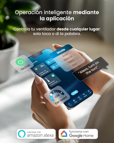 Miniatura 4 de Pro Breeze Ventilador Torre Inteligente Sin Aspas 105 Cm Con Purificador Hepa, Wi-Fi, Led, 10 Velocidades, 5 Modos, Mando A Distancia, Oscilación 60 Y Función Silenciosa