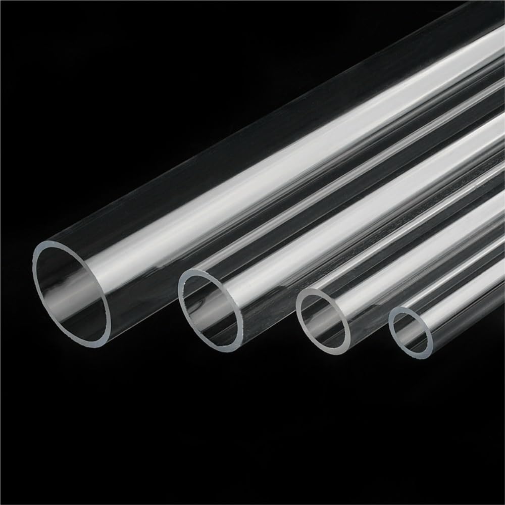 Tubo acrílico rígido transparente, 2 tubos acrílicos transparentes de 20 a 50 cm de largo for acuario, riego de jardín y acuario.(90MM*20CM)