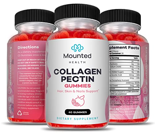 Collagen Gummy Vitamins - Hair, Skin & Nails. Collagen Peptides 200 Mg, Fresh Orange Flavor. Biotin Promotes Healthy Hair, Skin & Nails. Immune Support With Vitamin C And Zinc. Anti-Aging Supplement. #TOP6