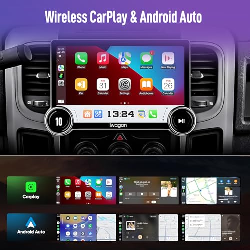 Image of Diamond 2K Car Android System Touch Screen 4GB+64GB|10.1 Inch|4 Core|Wireless Carplay Adapter & Android Auto | Car Stereo |Universal All Cars| Including AHD Rear View Camera| 2 Years Warranty
