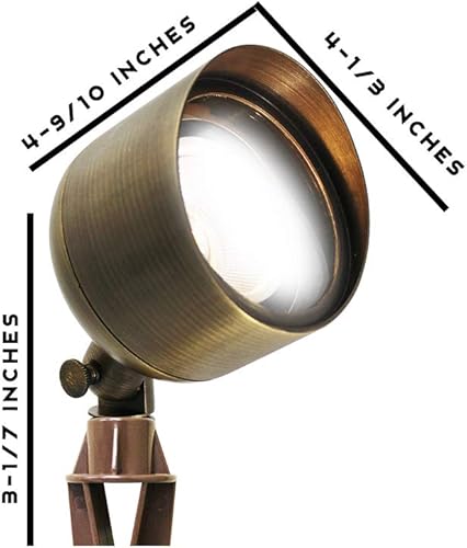 Miniatura 3 de Westgate Luces LED de iluminación para paisaje, construcción de latón, PAR36 no incluido, acabado de bronce antiguo, luces de pozo