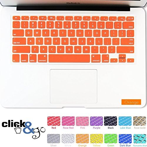 Valawy Durable Keyboard Cover Silicone Skin Unique Ultra Thin for MacBook Pro 13" 15" 17" (with or w/Out Retina Display) iMac and MacBook Air 13" - Orange