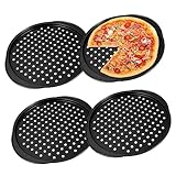 Gatuida 4 Stück Pizzateller Pizzaofen Pizza Pan Gripper Backen Pizzableche für den Ofen Pizza-Zubehör pizzapfanne pizzaplatte Pizzablech für die Küche Backzubehör Lagerung Kohlenstoffstahl