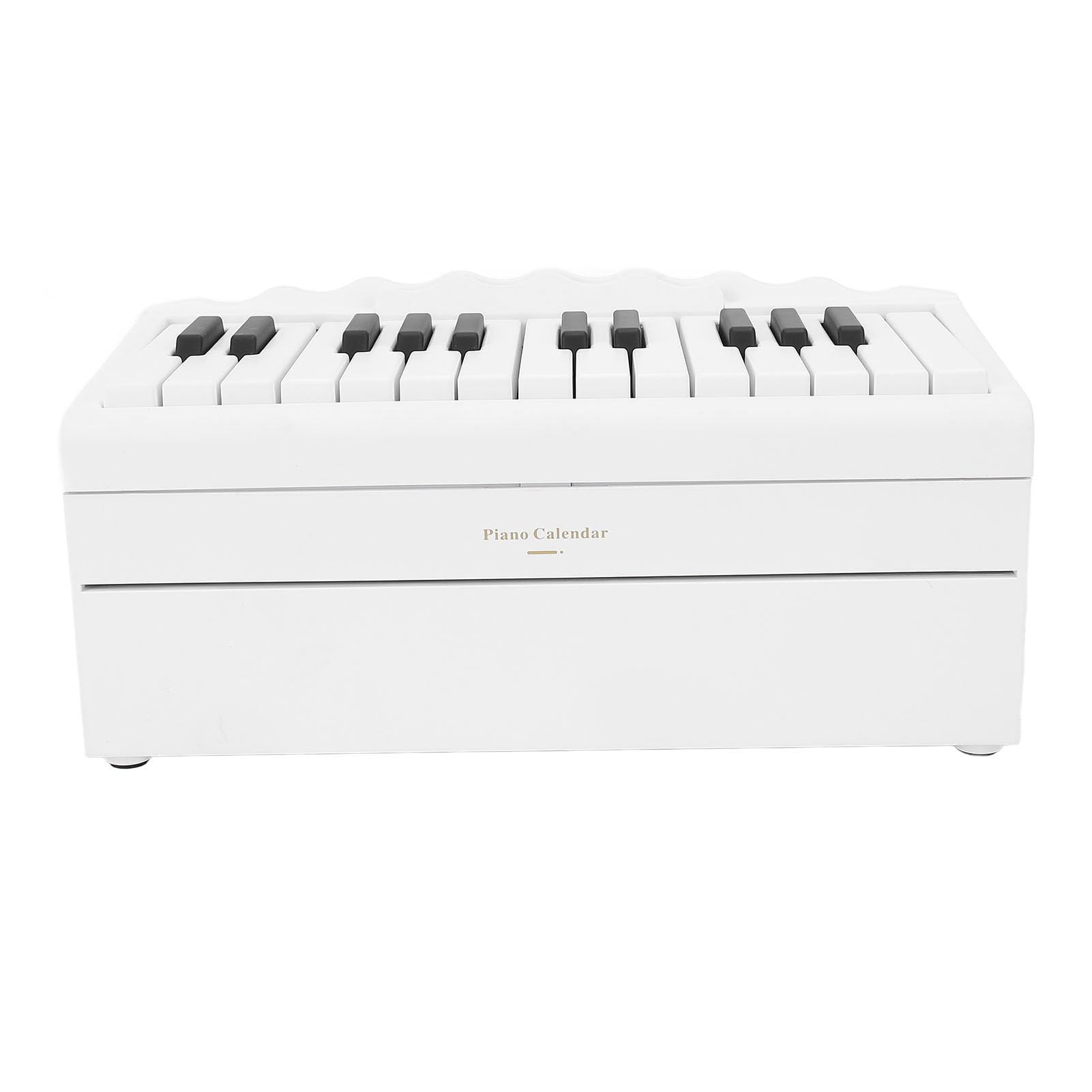 Alomejor Calendario de Piano, Calendario de Escritorio Reproducible con Manivela 2025 con Teclado de 25 Teclas y 52 Partituras Musicales, Gran Regalo para Amantes de la Música y (WHITE)