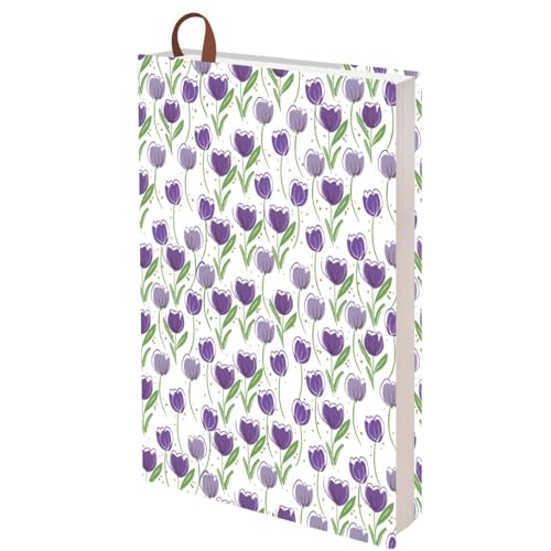 CRASPIRE A5 Tulip Book Sleeve Covers for Textbook Paperback Newspaper Print Hardcover Sleeves 12.4x8.8Inch Books Label Strap Textbook Jackets Washable Hardcover Classroom