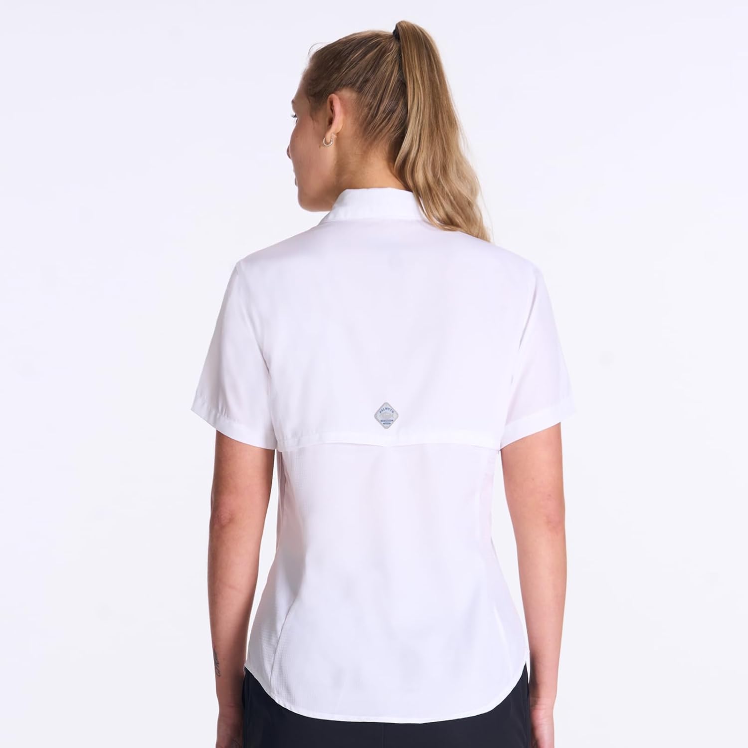 Palmyth Women’s Fishing Shirt Short Sleeve with Zipper Pockets & Mesh Back, Snap Button Shirts UPF 50+ Breathable Quick Dry