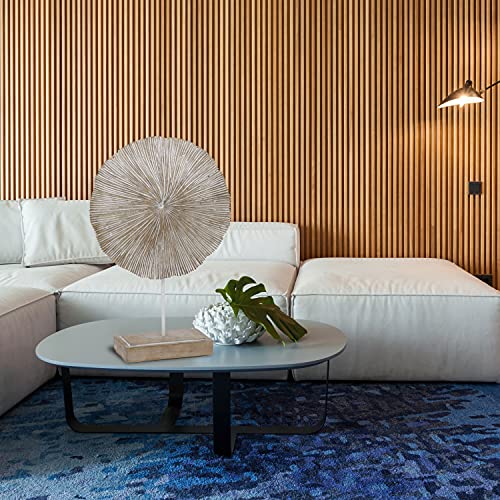 Whw Whole House Worlds Modernist Circle Sculpture, Sea Urchin Inspired, Contemporary Art, White Washed, Textured Poly Resin, White Metal Post, Wooden Gallery Base, 14.25 H Inches #TOP3