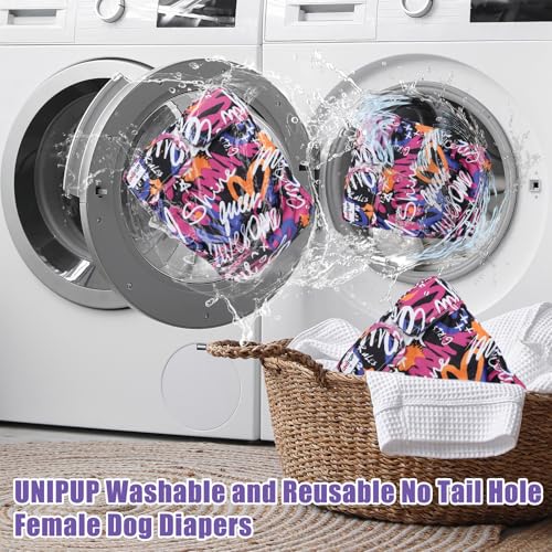 Image of Female Dog Diapers Reusable No Tail Hole Period Panties Washable 3 Pack Diapers Female for Docked-Tail Frenchie French Bulldog Boston Terrier Without Tail U-WWD01XS
