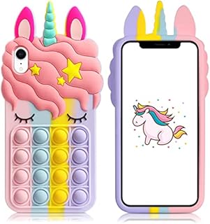 Vunake for iPhone XR Case iPhone XR Phone Case for Kids Girls Poppet Fidget Case Heavy Duty Bumper Cover Soft Gel Protective Case Liquid Silicone Shockproof Phone Case Cover for iPhone XR - Unicorn