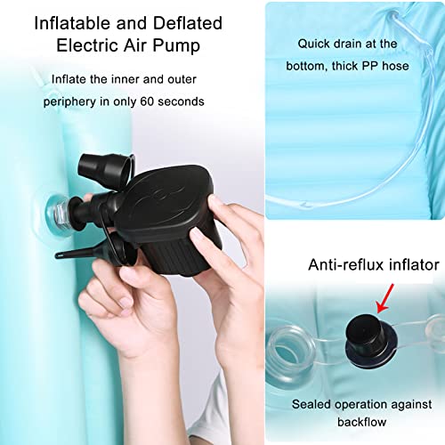 Payrfv Inflatable Bathtub Shower Bath Basin Kit Portable Adult Bath Tub With Electric Air Pump ＆ Water Bag, Bath In Bed Assistive Aid For The Elderly, Disabled, Handicapped, Light Blue #TOP5