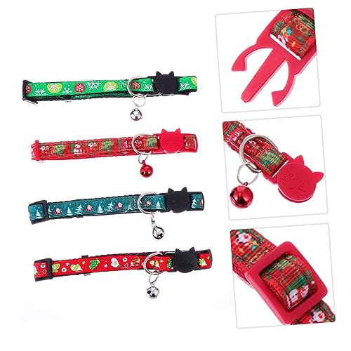 Collar Navideño para Perros y Gatos ajustables con cascabeles pack de 4 piezas 6