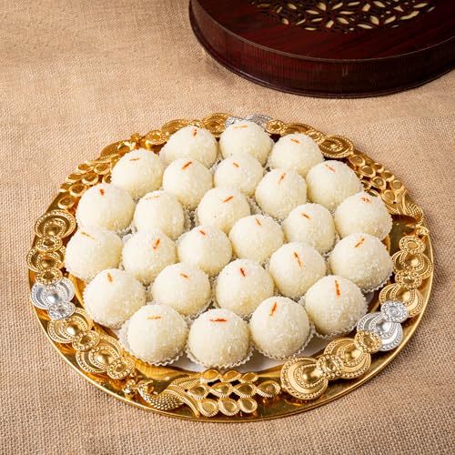 Image of Gud Mishri Coconut Laddu 1 Kg | Healthy Nariyal Ladoo with Milk & Gulkand | Sweetened with Mishri | No Refined Sugar Indian Mithai | Traditional Sweet Gift Box | MAP Packed for Freshness