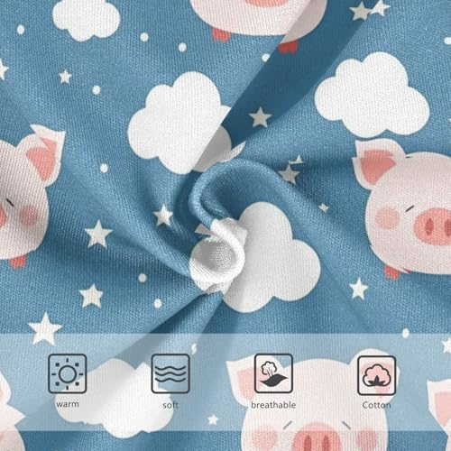 Wusikd Cute Pink Pig Face Girls' Underwear Cotton Clouds Stars Girls Briefs Soft Toddler Underwear 2T3