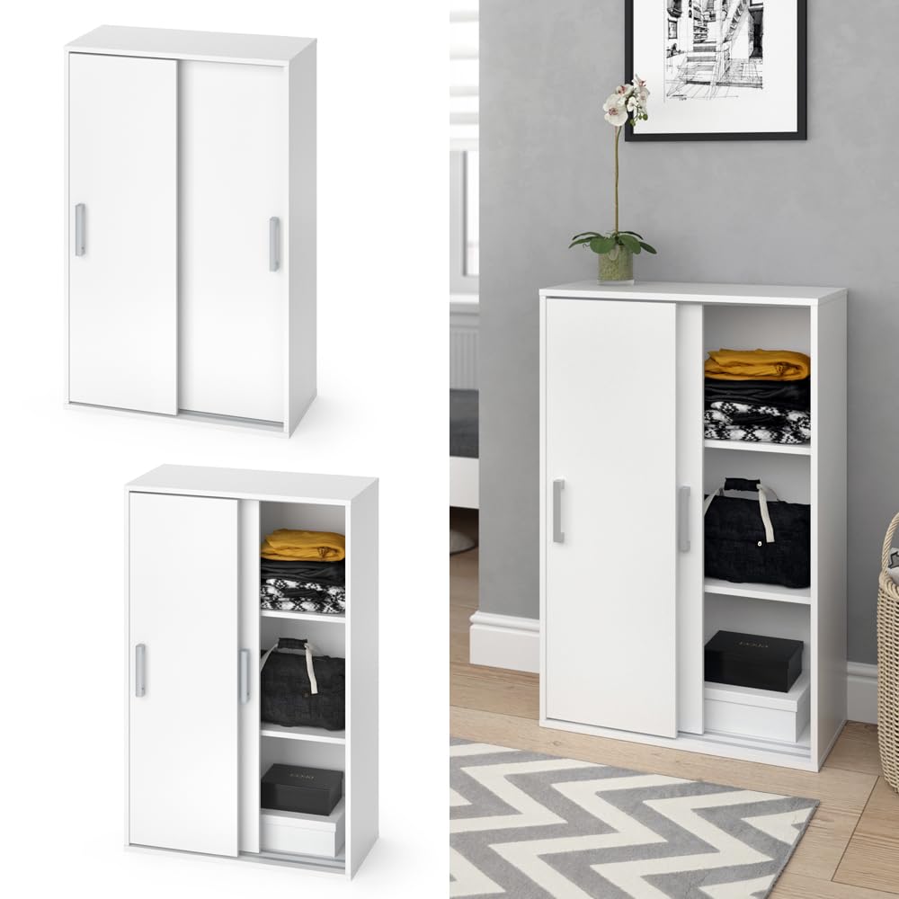 Vicco Kleiderschrank Falk, Weiß, 68 x 108.5 cm, geeignet zur platzsparenden Aufbewahrung von Kleidung