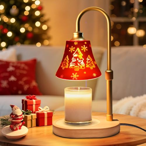 Candle Warmer Lamp with Timer DimmerChristmas Decorations Indoor Birthday Gifts for Women Mom Vintage Wax Melt Warmer for Jar Candles Warming Gifts for Office Dorm Apartment & New Home Decor
