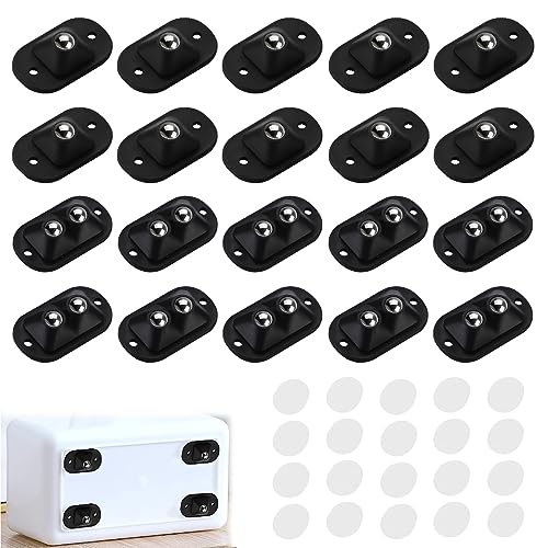 Kleemeiero 20 PZS Ruedas para mover Muebles Pequeñas, Mini Ruedas Adhesivas Giratorias 360° Universal, Ruedas de Bolas de Acero, Cajas, Botes Basura, Base (2 Tipos)