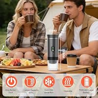 NICEWAT 3 in 1 12V Akku Kaffeemaschine, Tragbare Auto Espressomaschine mit USB, Mini Kaffeemaschine Reise Kaffeemaschine, Kompatibel mit kapsel und gemahlener Kaffee, für camping wohnmobil gadget – Ansicht 2
