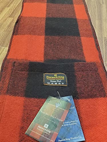 Patrick King Woollen Company Long Merino Wool Scarf with Pockets - Rob Roy MacGregor Fringed Plaid Oversized Scarf 10" x 69" for Men Women Made of Heavy Wool Warm Thick Durable3