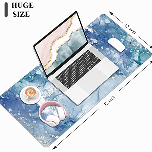 Niniubye Desk Mat, Large Mouse Pad, 32" X 12" Xxl Extended Gaming Mousepad, Desktop Decor Desk Pad, Cute Men Women Office Supplies And Accessories, Xl Mouse Pad For Laptop & Keyboard, Ink Abstract Art #TOP2
