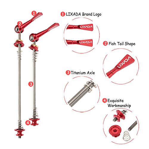 Espeto QR, Romacci Espetos de bicicleta ultraleves de 2 peças de liberação rápida Eixo de titânio es