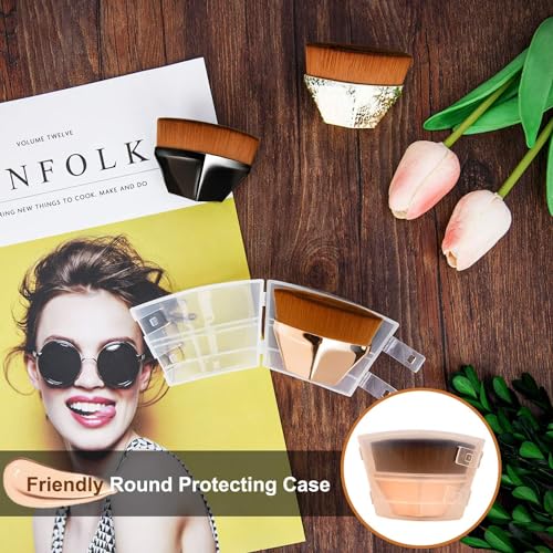 Pincel Kabuki Profissional para Maquiagem, Base Líquida ou Cremosa, Alta Densidade, Formato Hexagona