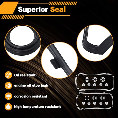 Image of Valve Cover Gasket Set,Replace VS50607R | Compatible with Honda Accord /Odyssey /Pilot /Ridgeline, Acura /RL /TL /MDX, Saturn Vue 3.0L 3.5L V6