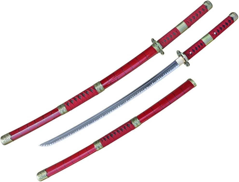 One Piece Roronoa Zoro Sandai Kitetsu 1045 Carbon Steel Katana Sword Wooden Sheath Great for Cosplay/Collection