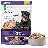 ULTIMATE PET NUTRITION Nutra Complete, 100% Freeze Dried Veterinarian Formulated Raw Dog Food with Antioxidants Prebiotics and Amino Acids, (1 Pound, Pork)