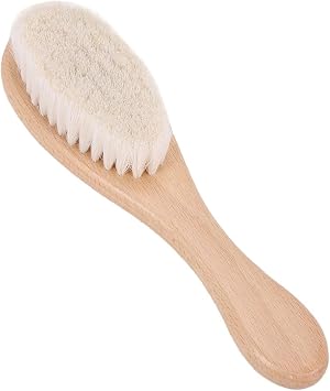 WEGLOK Weglok - Brosse à Cheveux Bébé en Bois Naturel et Poils de Chèvre Souples