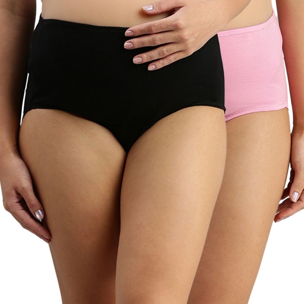 Morph | Pregnancy Underwear for Women | with High Waist | Over The Belly Fit | Full Back Coverage | Pregnancy & Post Delivery | Pack of 2 | Black & Light Pink | 3XL (B086DSWPL8) Amazon Price History, Amazon Price Tracker